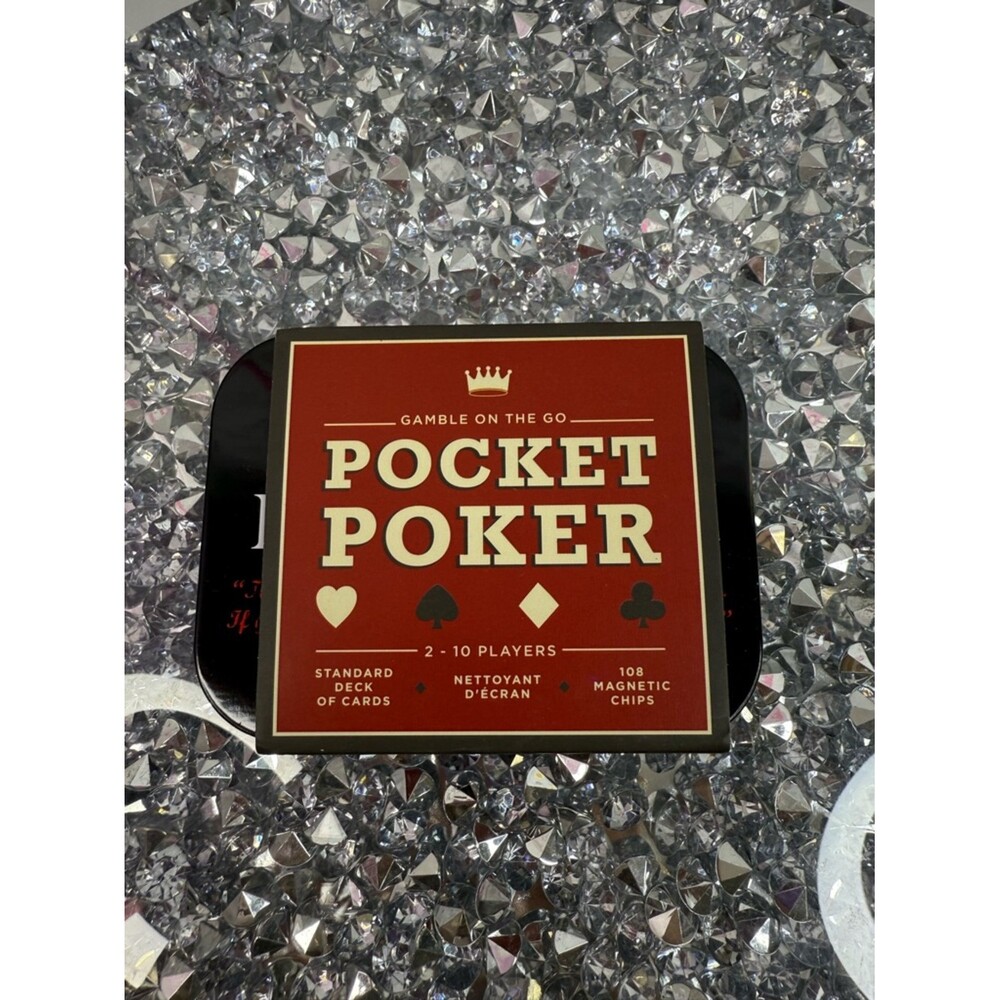 Restoration Hardware pocket poker game travel Red and Black Pocket Poker Tin